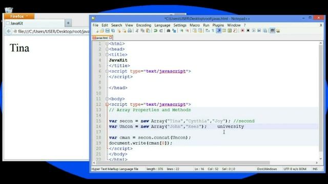 part-48 javascript array properties and methods смотреть онлайн