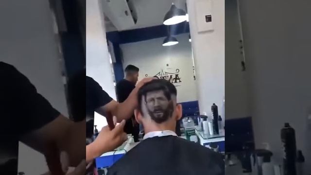 Hair Artist(barbar) draw Lionel messi on Fan head #lionelmessi #argentina #messi #messifans #artist