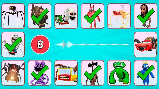 💥Guess Monster Voice 💥 CatNap, Choo Choo Charles, Spider House Head, Car Eater Coffin Dance смотреть онлайн