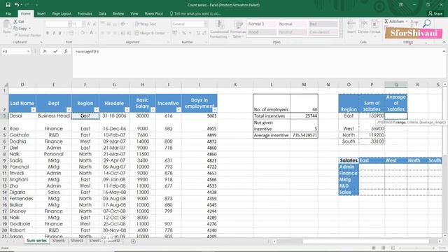Sum, Sumif, Sumifs,  Average, Averageif, Sumproduct functions | Sum function in Excel
