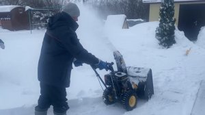 20 соток/ купили снегоуборщик/ Champion st553 в деле