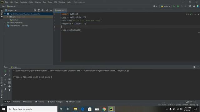 pyttsx3 , AI, and ChatBot Tutorial in one video.