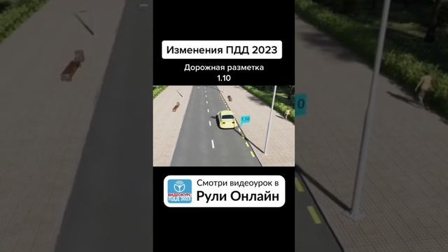 Изменения ПДД 2023. Дорожная разметка 1.10