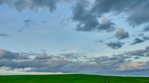 Вечерний таймлапс. Облака над полем.