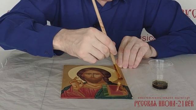 Презентация онлайн курса / защита живописного слоя иконы / Мастер-класс по иконописи