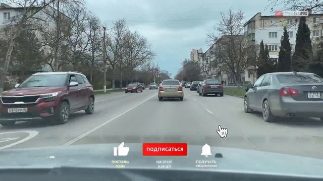 Евпатория. Едем по городу на автомобиле. Улицы: пр. Победы, Полупанова. Мини экскурсия. Крым 2023