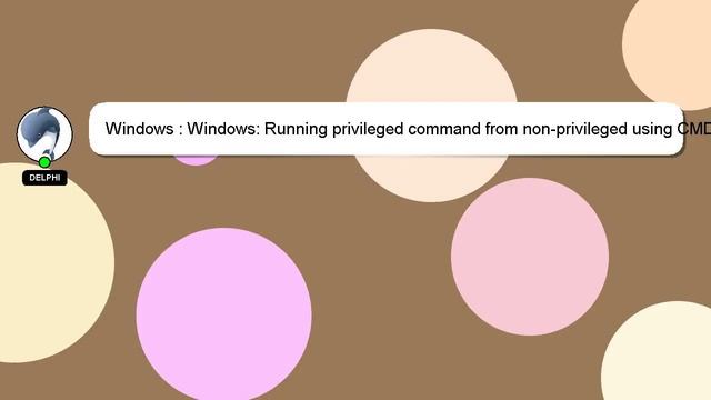 Windows : Windows: Running privileged command from non-privileged using CMD (or Java) смотреть онлайн