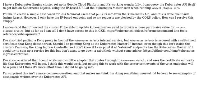 DevOps & SysAdmins: Enable CORS for GKE Kubernetes API смотреть онлайн