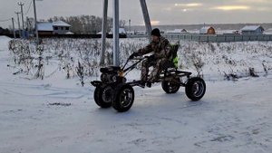 Первый зимний дрифт на мотоблоке #мотоблок #дрифт