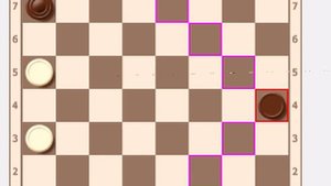 Три белых дамки против Черной дамки и простой на А7