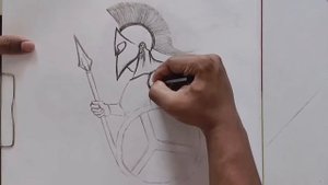 Spartan Warrior drawing.