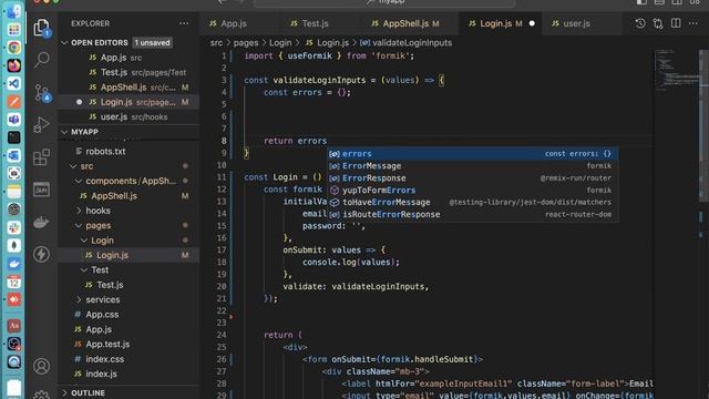 Handling Forms in React With Formik 2023-02-12 (Telugu)