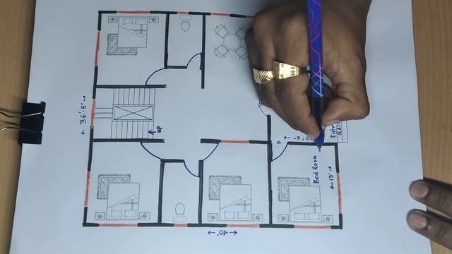 36 x 40 house plan with 4 bed rooms II 36 x 40 ghar ka naksha II 36 x 40 home design смотреть онлайн