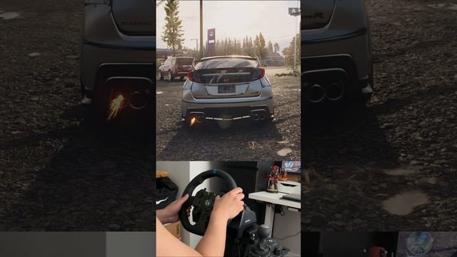 Civic Type R starting up and revving! ? #cargames #hondacivic #steeringwheel