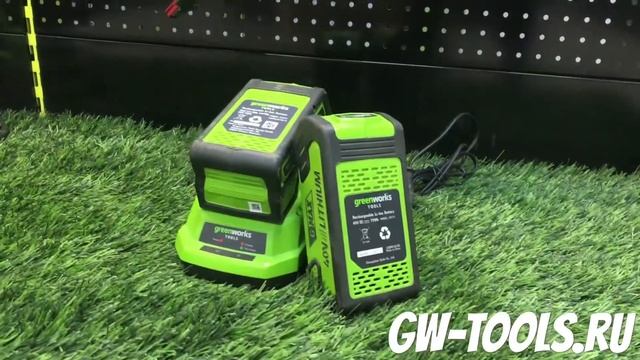 Газонокосилка аккумуляторная 49 см Greenworks 40V G40LM49DB TwinForce смотреть онлайн