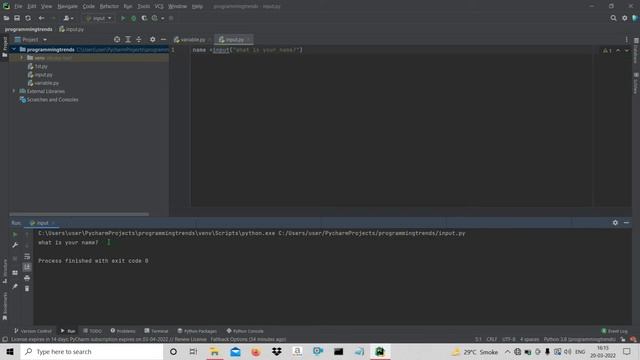 How to take input from user in python??