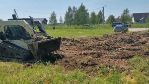 Подготовка участка под газон  Удаление корней поросли и дерна