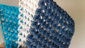 "Осенняя" двухсторонняя сеточка для снудов, шарфов и жилетов спицами