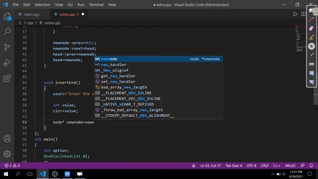 Insertion in Doubly Linked List | Insert a node in a Doubly Linked List.