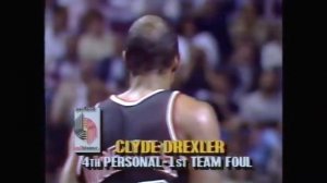NBA Finals 1990 Game 1 Portland Trailblazers vs. Detroit Pistons Clyde Drexler vs. Isiah Thomas