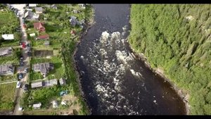 Река Умба. Ход горбуши. С высоты птичьего полета. Кольский полуостров