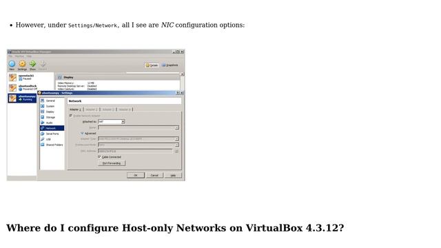 Where is Host-only Networks setting on VirtualBox 4.3.12? смотреть онлайн
