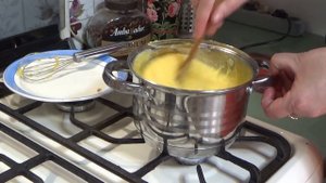Персиковый заварной крем. Собираем торт.