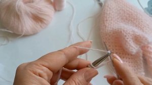 ?Начало нового проекта - джемпер из пуха норки техникой разных номеров спиц - классно смотрится