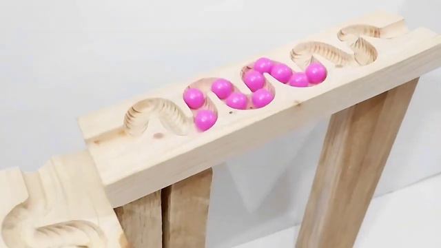 Marble Run☆Shishiodoshi с прозрачными трубами + качели с деревянными поручнями. смотреть онлайн
