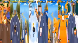 Talking Tom Gold Run Skater Angela VS IRON BEN Football Astronaut PRINCESS KUNG FU HANK ELF  Raccoo