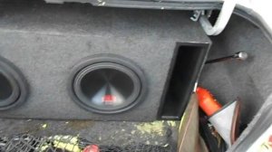 2 Alpine Type-R 10 subs powered by hifonics brutus brz 2100.1d amp with stinger audio battery