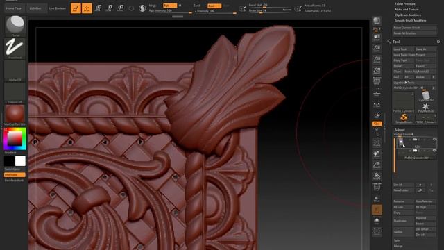 Обработка модели для чпу в zbrush ( Как убрать рельеф и сделать поверхность гладкой?) смотреть онлайн
