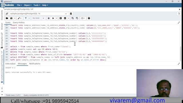 Postgresql tutorial - create table, index, views смотреть онлайн