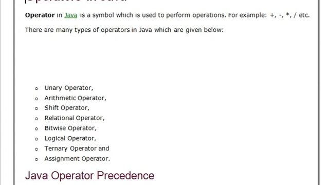 Java Part 12[Unicode System,Operator,TypesOfOperator,UnaryOperator]By Gaurav Singh смотреть онлайн