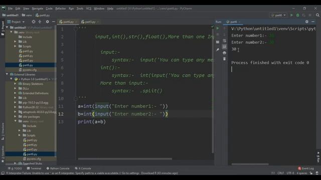Python Tutorial 2020 || Part 6 || input(),int(), More input in one line #python #pythontutorial
