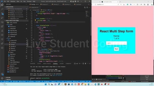 #ReactJs React Multi Step Form Hooks | React Hook Form | React Form Beginners Tutorial | React JS