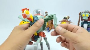Plants vs Zombies  5 in 1 Assembly Deformation Combin Zombie BOSS Robot Doll PVZ Transformers Toys