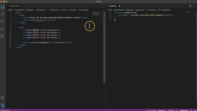 JavaScript 2021 Tutorial 26 - The getElementsByClassName() method
