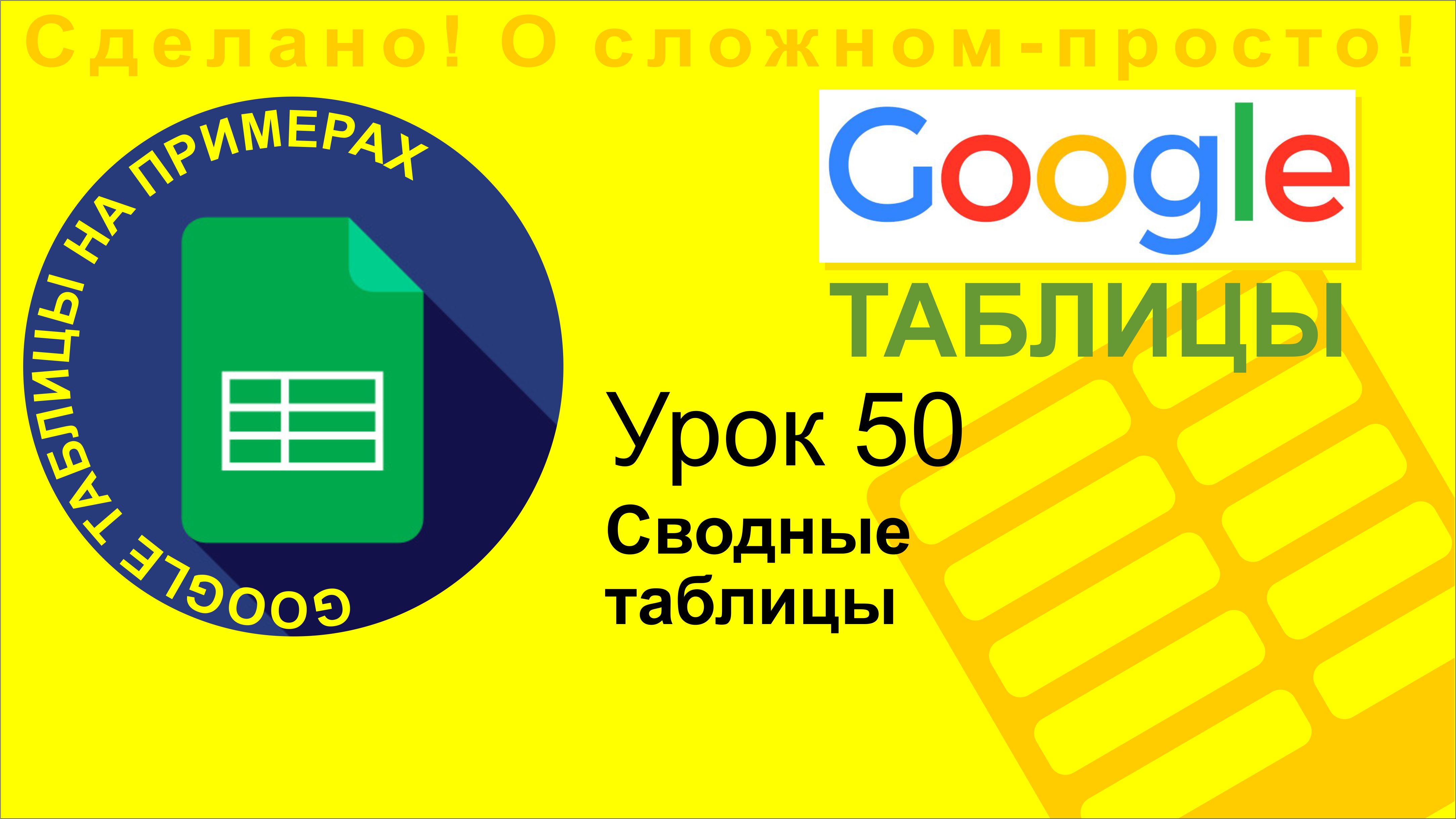 Google Таблицы. Урок 50. Создаем сводные таблицы в Google Sheets
