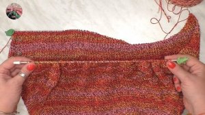 DIY Летний Топ футболка спицами из хлопка. Реглан погон, связан сверху вниз