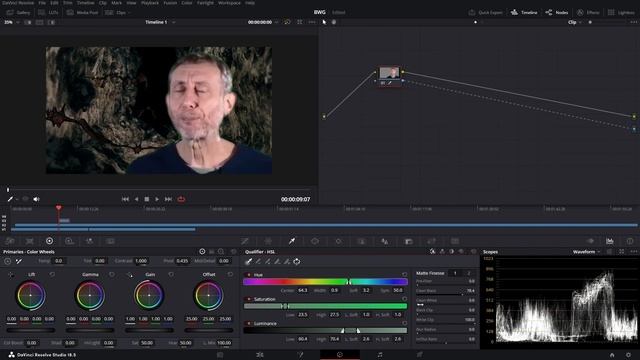 Убираем зеленый, чёрный, белый фон в DaVinci Resolve 18