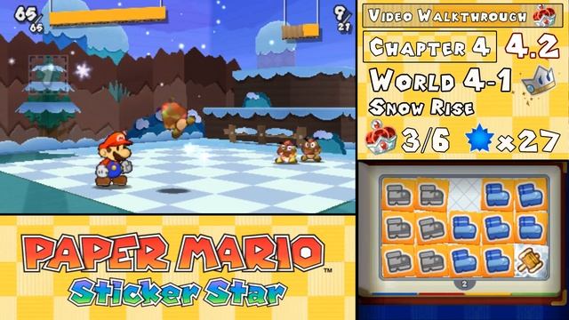 Paper Mario: Sticker Star Walkthrough 4.2 (World 4-1) Snow Ride смотреть онлайн