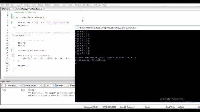 Return Arrays From Functions | C For Beginners | EduTut | Learn Easily in Tamil