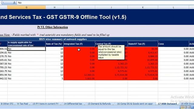 Excel tool for gstr 9 hsn symmary error autocalculation( English) смотреть онлайн