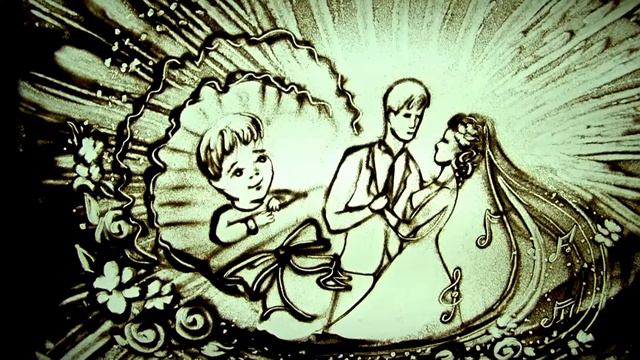 Песочная анимация. AMG art studio. День свадьбы 18.08.18 смотреть онлайн