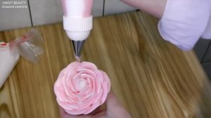 украшение тортов -как сделать розу из крема, cake decoration - how to make a rose cream