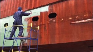 Покраска лодки безвоздушным окрасочным аппаратом Yokiji 120