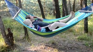 Двухместный подвесной гамак с планкой Gamaks 10-7 green