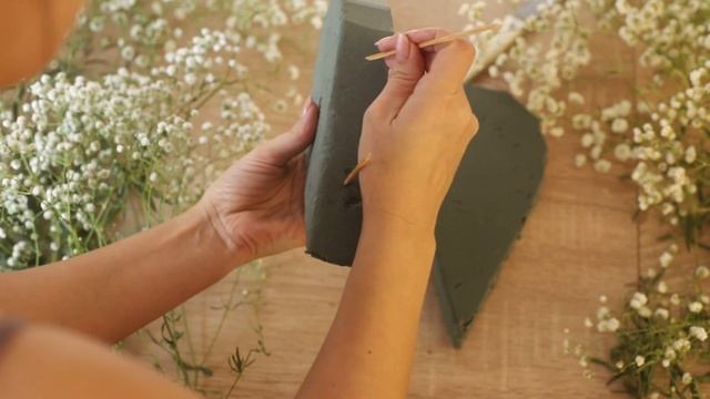 Воздушный букет «Сердце» из гипсофилы. смотреть онлайн