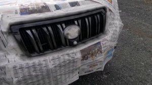 Toyota land cruiser prado 150 делаем черную решётку радиатора.plasti dip Larex. дёшево сердито.